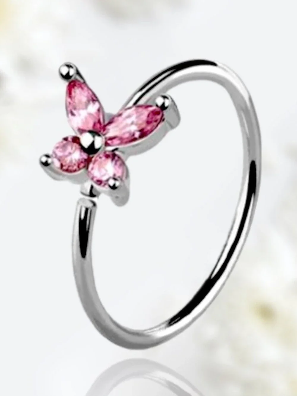 Butterfly Nose Ring Hoop